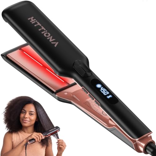 HITTIONA Infrared Flat Iron Hair Straightener 1.75" Ceramic Hair Iron