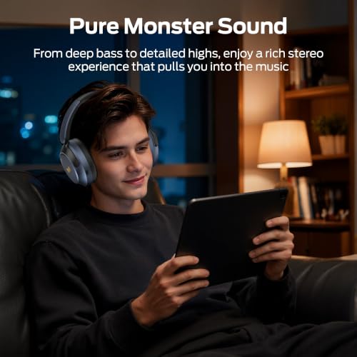 Monster Harmonic N20 Active Noise Cancelling Headphones, Wireless Bluetooth