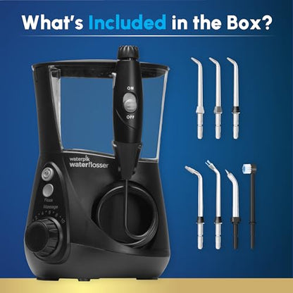 Waterpik Aquarius Countertop Water Flosser WP-662, Black, 7 Tips