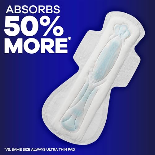 Always Maxi Pads, Extra Heavy Overnight Pad with Wings, Size 5, 14 Count