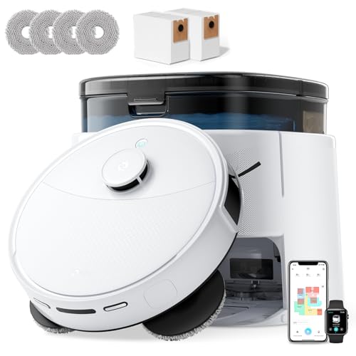 Lefant M3 Robot Vacuum and Mop,12000Pa Suction Smart Obstacle Avoidance,Zero-Tangling,Self-Washing & Drying, Self-Emptying,Dual Spinning Mop for Pet Hair Dust