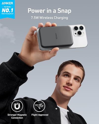 Anker Magnetic Power Bank, 5,000mAh Wireless Portable Charger