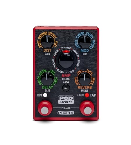 Line 6 POD Express Guitar Pedal Multi Effects and Amp Modeling Processor, Looper, USB-C Interface, Software Editor