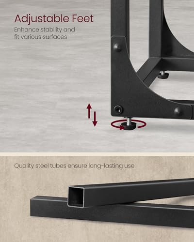 VASAGLE C-Shaped End Table, Small Side Table for Couch, Sofa Table with Metal Frame for Living Room, Bedroom, Bedside, Rustic Brown and Black ULET350B01