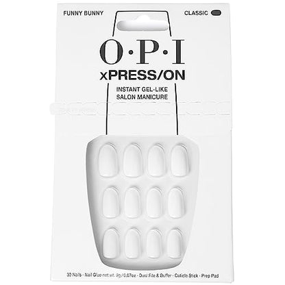 OPI xPRESS/ON Funny Bunny | Soft White Short Round Press On Nails