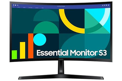 Samsung 24-inch FHD Black Curved Screen Monitor with 100 Hz Refresh Rate, Game Mode, Eye Saver Mode - (LS24D368GANXZA) [Canada Version]