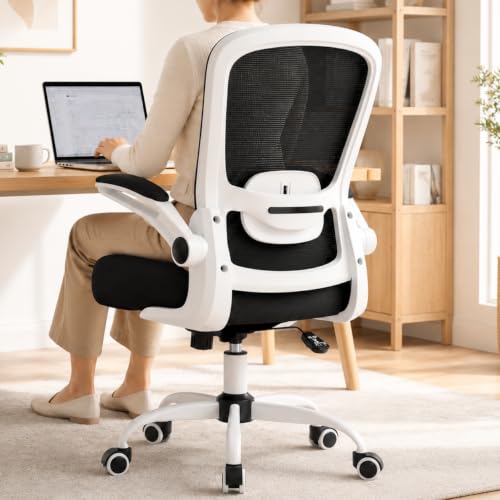 Office Chair, Ergonomic Desk Chair with Adjustable Lumbar Support & Seat Height, High Back Mesh Computer Chair with Flip-up Armrests Task Chairs