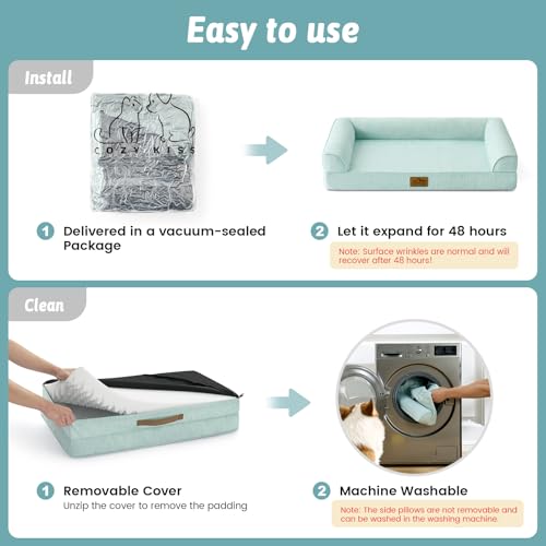 COZY KISS Cooling Dog Bed for Large Dogs, 107cm Orthopedic Pet Sofa
