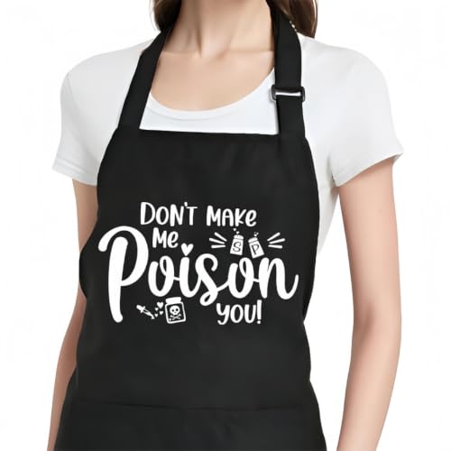 Funny Cooking Aprons for Women with Pockets, Kitchen Chef Apron for Baker, Birthday Gift for Mom Wife Friend