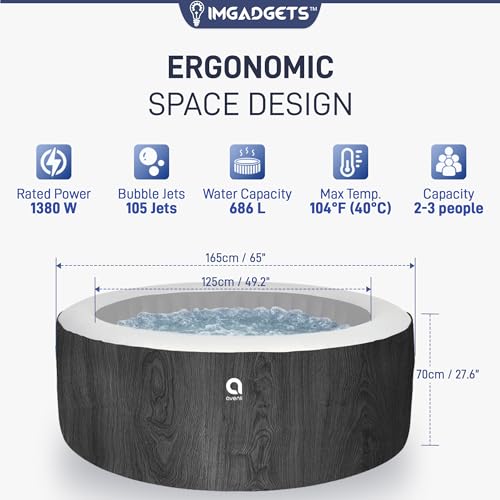 Inflatable Hot Tub | 3 Person Whirlpool Spa w/Air Jets & Dual-Heating