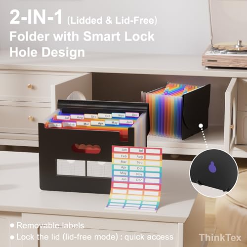 ThinkTex 12-Pocket Accordion File Organizer, Expanding File Folders