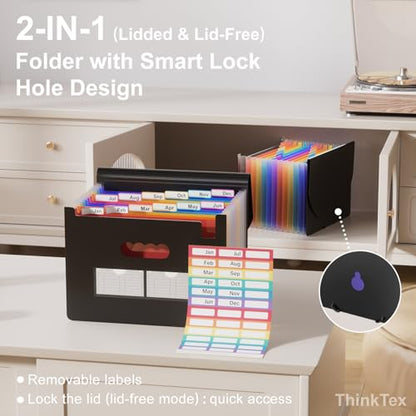 ThinkTex 12-Pocket Accordion File Organizer, Expanding File Folders