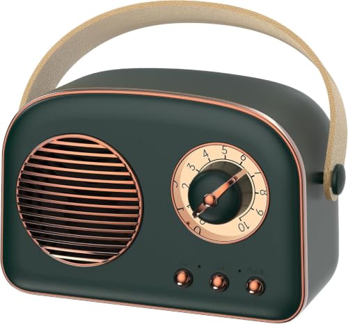 Retro Bluetooth Speakers, Oraolo Portable Bluetooth Speaker, Mini Vintage Speaker, Wireless Bluetooth Speakers Supports TWS Pairing/U-Disk/TF Card/AUX for Home, Travel, Outdoor (Green)