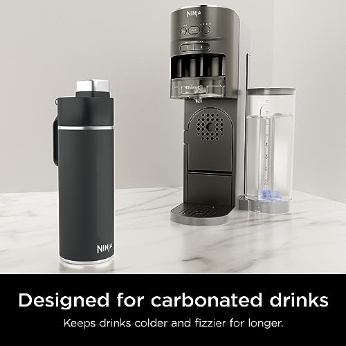 Ninja Thirsti™ 24oz Travel Bottle, Onyx Black, Keeps Drinks Cold & Fizzy, DW2401CBK (Canadian Version)