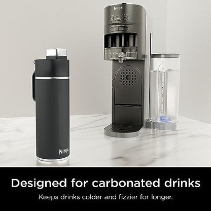 Ninja Thirsti™ 24oz Travel Bottle, Onyx Black, Keeps Drinks Cold & Fizzy, DW2401CBK (Canadian Version)