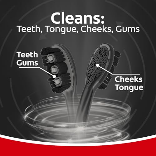 Colgate 360 Charcoal Sonic Powered Vibrating Toothbrush - Extra Soft Circular Bristle for Adults, Ideal for Gentle Cleaning, 1 Count