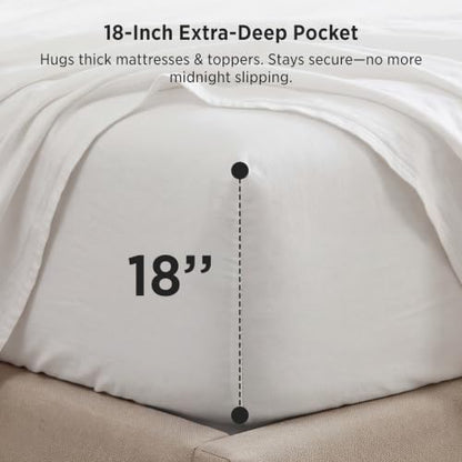 Bedsure Queen Sheet Set - 6 Pieces Prewashed Ultra-Soft Sheets Queen, White | Dual Side Pockets, Breathable, Secure Fit, Hotel Luxury Bedding, Extra Deep Pocket, Fade Resistant, For Air Mattress