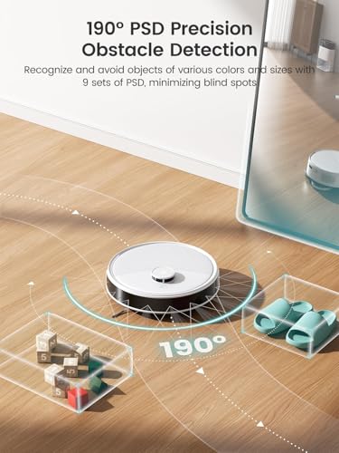 Lefant M3 Robot Vacuum and Mop,12000Pa Suction Smart Obstacle Avoidance,Zero-Tangling,Self-Washing & Drying, Self-Emptying,Dual Spinning Mop for Pet Hair Dust