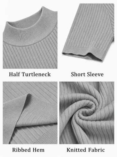 COOFANDY Men's Mock Turtleneck Sweater Short Sleeve Knit Pullover Sweaters