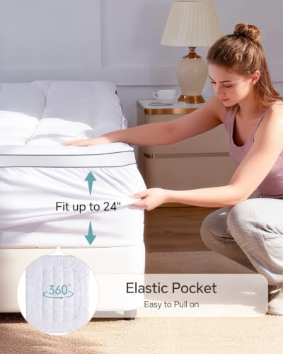 ChiXpace Dual Layer 4 Inch Memory Foam Mattress Topper Queen