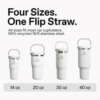 STANLEY IceFlow 2.0 Flip Straw Tumbler with Handle 30 oz | Twist On Lid and Flip Up Straw | Leakproof Water Bottle | Insulated Stainless Steel | BPA-Free | Blue Sky