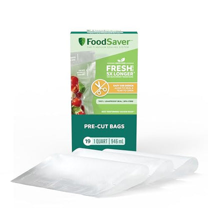 FoodSaver Quart Vacuum Sealer Bags, 946 mL, 19 Count