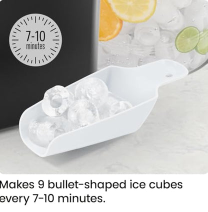 Iceman Dual-Size Ice Maker Countertop - Portable Ice Machine, Large and Small Ice Machine Maker with Self Cleaning, 9 Cubes in 7 Mins, 22lbs/24hrs, for Home, Kitchen, Office, Party, Ice Scoop Included