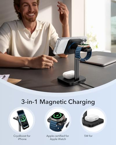 ESR 3 in 1 MagSafe Charger Stand w/CryoBoost, for iPhone Duo/18 Pro/17-12