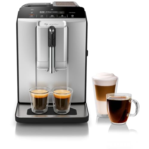 Bosch 300 Series Fully Auto Espresso Machine with Grinder and Steam Wand | Double Cup, Large Bean Capacity - Easy Clean, Maintenance - Barista Quality Super Coffee Maker for One-Touch Drinks