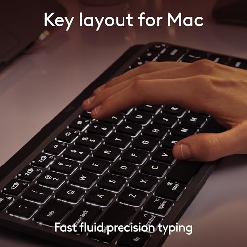 Logitech MX Keys Mini Mac Minimalist Wireless Keyboard Compact - Space Grey