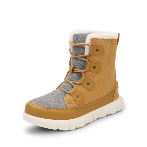 DREAM PAIRS Women's Winter Snow Boots Comfortable,Chestnut/Grey,7