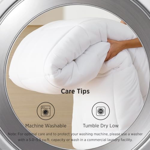 Bedsure Thick Queen Comforter Duvet Insert, Quilt White, 88x88