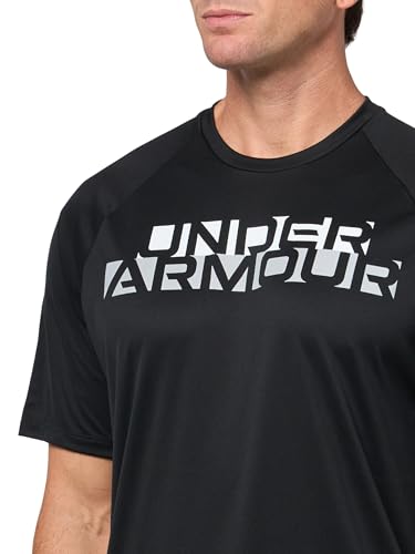 Under Armour Mens Velocity Short Sleeve T Shirt, (002) Black/White/Mod Gray, Large