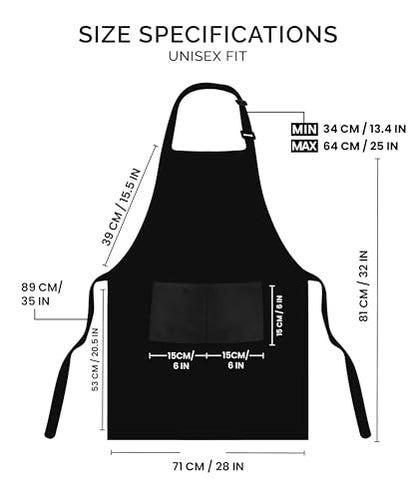 Utopia Kitchen Adjustable Bib Aprons, 2-Pack with Pockets, Black