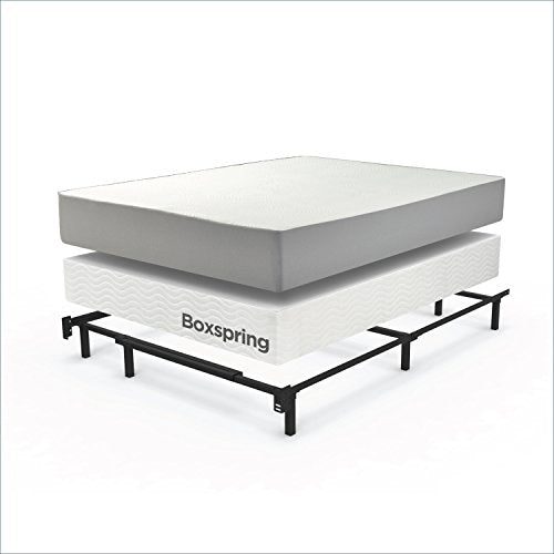Zinus Adjustable Bed Frame, Twin to Queen - Compack 7 Inch Metal Bed Frame for Box Spring, 9 Legs Heavy-Duty Frame, Easy Assembly, Headboard Compatiable with Built-in Bracket, Mattress Support