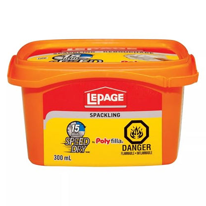 LePage Polyfilla Speed Dry Spackling Wall Compound, 300 ml Tub, 1 Pack