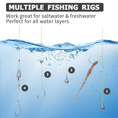TRUSCEND Widely Used Fishing Bait Rigs Worth Ever Penny, Selected Fishing Lures & Tackle Kit for Starter Freshwater Fishing, Economic/Giftable/Premium Fishing Gear Set Available, Perfect Fishing Gifts