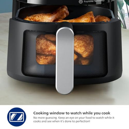 Philips 2000 Series Air Fryer with Window, 13 Ways to Cook, 6.6 QT, Black
