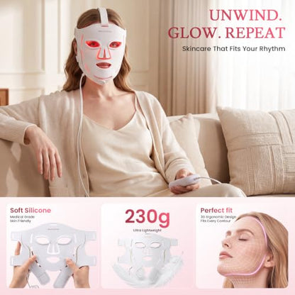 MICEYLIVE Pro Red Light Mask for Full Face, 460–850nm LED Light Mask