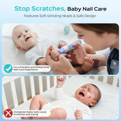 COSLUS C52 Baby Nail Trimmer Rechargeable, CPC Certified & Quiet, Baby Blue