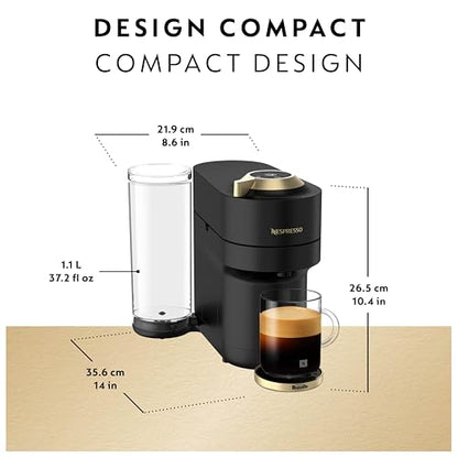 Nespresso Vertuo Pop+ Deluxe Pod Coffee & Espresso Machine Black & Gold