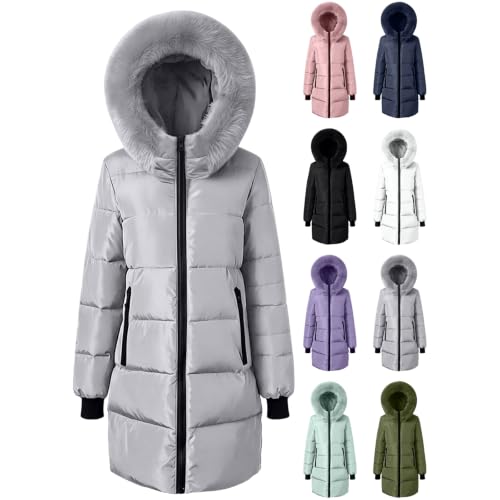 Womens Winter Jackets Long Puffer Coat Zip up Hooded Padded Outwear | Women's down Alternative Coats & Jackets,Heavyweight Warm Padded Outerwear,Faux Fur Hood,Long Sleeve,With Pockets,Winter 2026