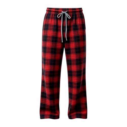 Buffalo Plaid Pajama Pants Men Flannel Pj Bottoms with Pockets