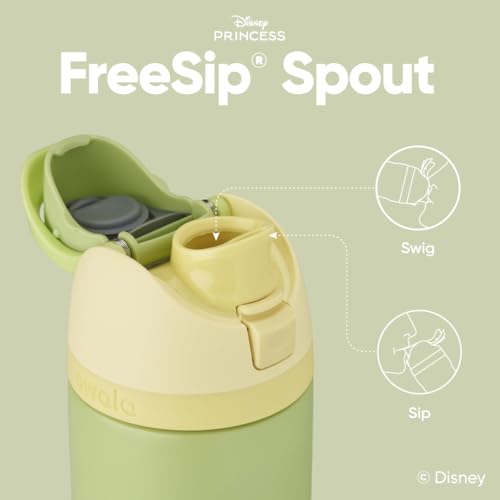 Owala Disney Princess FreeSip Insulated Stainless Steel Water Bottle with Straw for Sports and Travel, BPA-Free Sports Water Bottle, 24 oz, Tiana