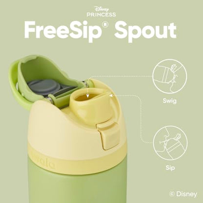 Owala Disney Princess FreeSip Insulated Stainless Steel Water Bottle with Straw for Sports and Travel, BPA-Free Sports Water Bottle, 24 oz, Tiana
