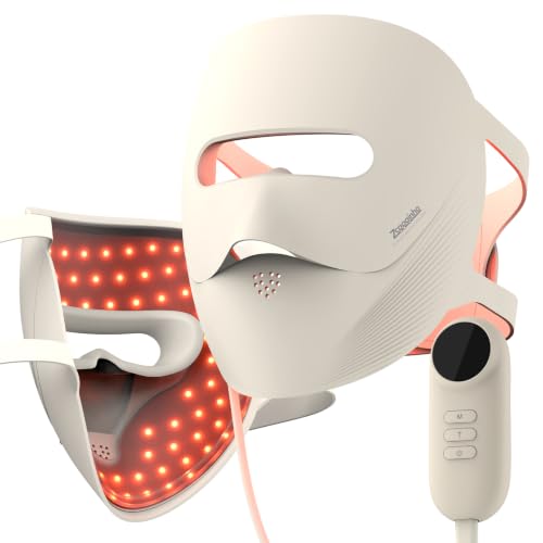 3D LED Light Mask with Breathing Nose Cutout,Silicone Light Face Mask with 328 LEDs, 4 Light Modes, Digital Controller, Adjustable Timing or Home Travel