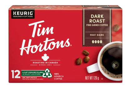 Tim Hortons Dark Roast Coffee, Single Serve Keurig K-Cup Pods, 72 Count
