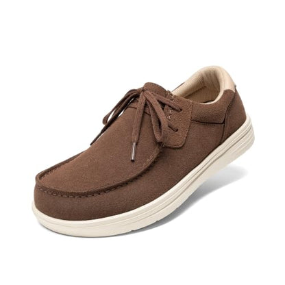 Bruno Marc Men's Suede Leather Loafers Wide Toe Box Shoes,Brown,9 | Arch Support,Non Slip,Comfort,Daily,Office,Travel,Journey,Commutes