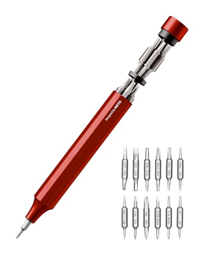 HOTO 24 in 1 Mini Screwdriver Set, Magnetic Torx Bit Set, Cinnabar Red