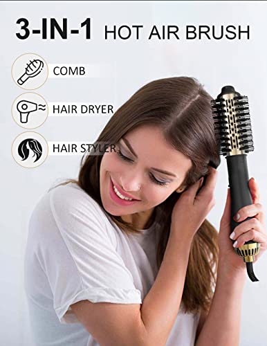 LANDOT Hair Blow Dryer Brush, One-Step Ionic Hot Air Styler Volumizer 60mm